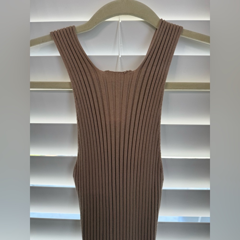 SHEIN Tan Ribbed Mini Dress - Picture 4 of 5